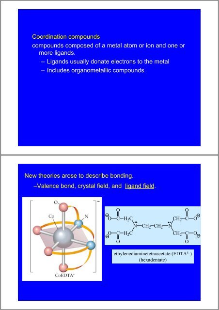 Chapter 6 The polyatomic molecules