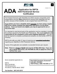 Application for RIPTA ADA Paratransit Service Certification