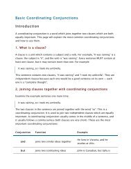 Basic Coordinating Conjunctions - The Learning Lab at HFCC