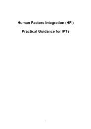 Human Factors Integration (HFI) Practical Guidance for IPTs