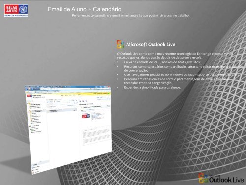 Microsoft Outlook Live - Centro UniversitÃ¡rio Belas Artes de SÃ£o Paulo