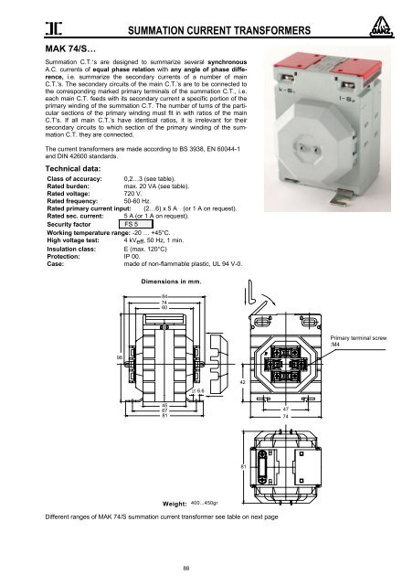 summation current transformers - C+D Automatika | meter.hu