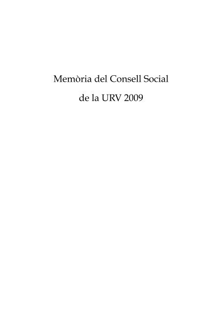 MemÃ²ria del Consell Social de la Universitat Rovira i Virgili