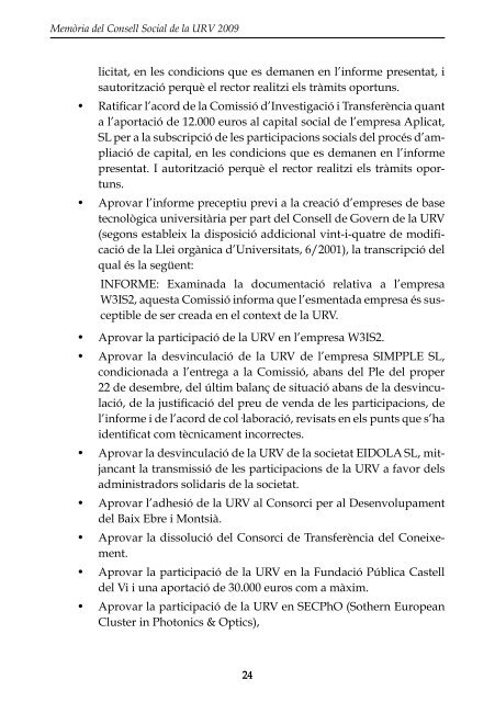 MemÃ²ria del Consell Social de la Universitat Rovira i Virgili