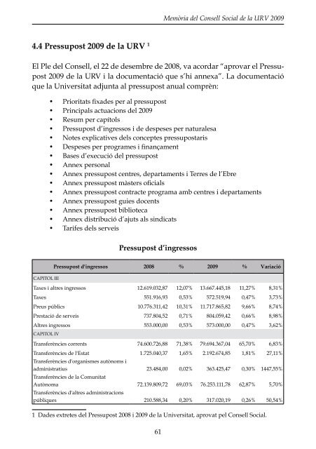 MemÃ²ria del Consell Social de la Universitat Rovira i Virgili