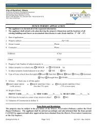 Fence Permit Application - the City of Rockford