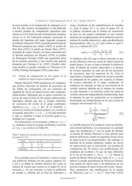 Pruebas no paramÃ©tricas para comparar curvas de supervivencia ...