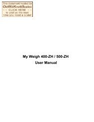 My Weigh 400-ZH / 500-ZH User Manual - Scale Manuals