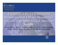 Validation of the TTM Decisional Balance and Self-Efficacy ...