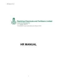 HR MANUAL -  Rashtriya Chemicals and Fertilizers