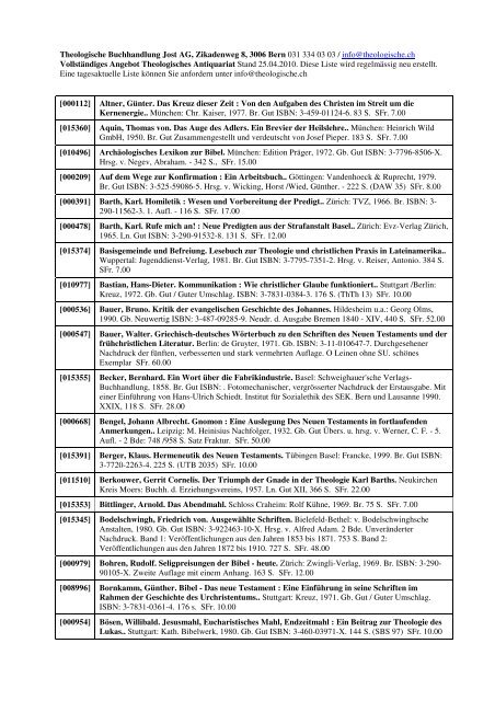 theologie 04-10 sort - Theologische Buchhandlung Jost AG