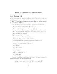 math methods 1 lecture notes