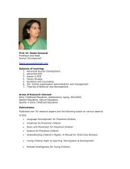 Prof. Dr. Reeta Sonawat Professor and Head Human Development ...