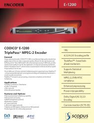 CODICO® E-1200 TriplePass™ MPEG-2 Encoder - TBC Integration