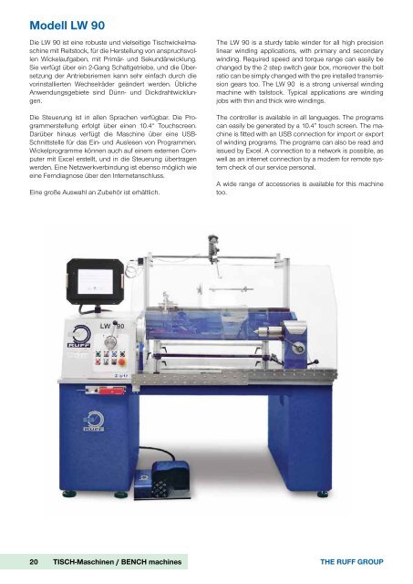 maschinen Linear winding machines - Ruff