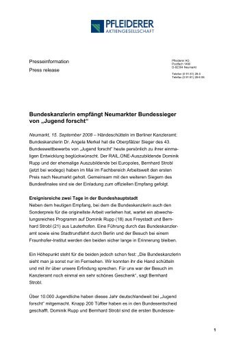 Bundeskanzlerin empfängt Neumarkter ... - RAIL.ONE GmbH