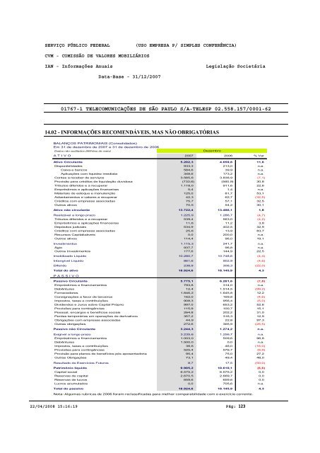 COMISSÃO DE VALORES MOBILIÁRIOS IAN ... - Telefônica