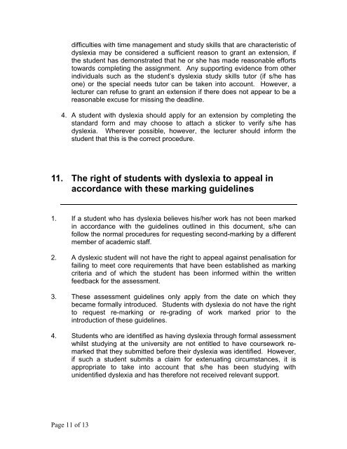 Guidelines for Marking the work of Students who - University of ...