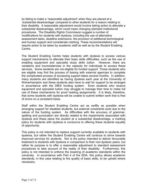 Guidelines for Marking the work of Students who - University of ...