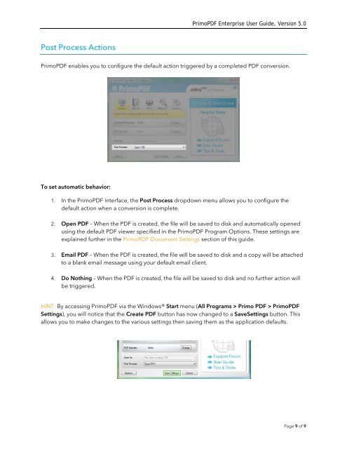 PrimoPDF Enterprise User Guide, Version 5.0