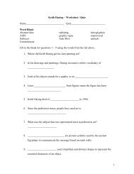 Keith Haring â Worksheet / Quiz