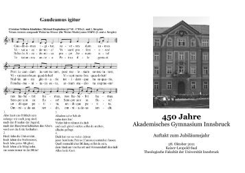 450 Jahre - Akademisches Gymnasium Innsbruck