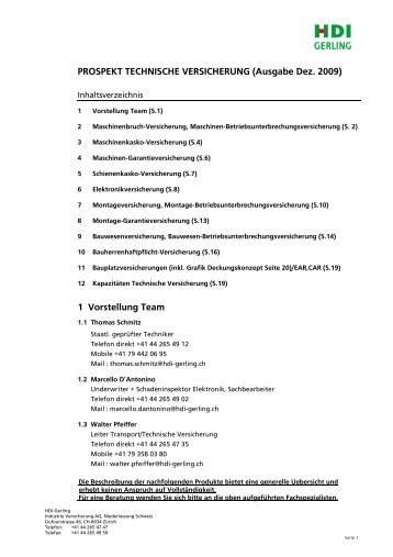 Prospekt Technische-Versicherung (PDF, 0,45 MB) - Gerling ...