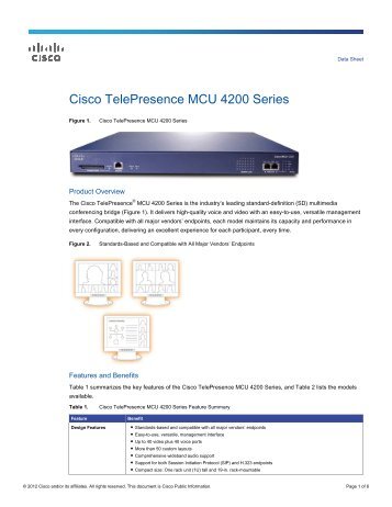 Cisco TelePresence MCU 4200 Series - Cedar