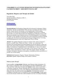 ERSCHEINT IM JULI 2007 Regulation: Diagnose und ... - Quantica