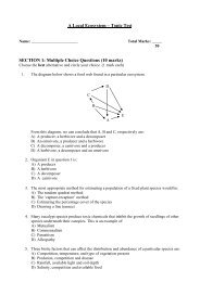 A Local Ecosystem – Topic Test SECTION 1: Multiple Choice ...