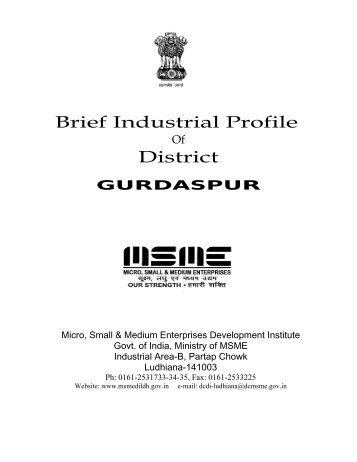 Gurdaspur - MSME-DI, Ludhiana