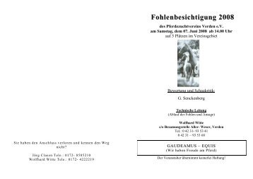 Fohlenbesichtigung 2008 - Pferdezuchtverein Verden