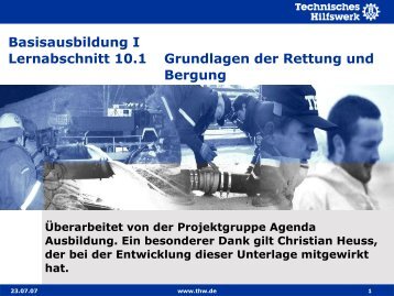 Grundlagen der Rettung und Bergung - THW Gst Straubing