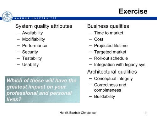 Software Architecture Quality Attributes