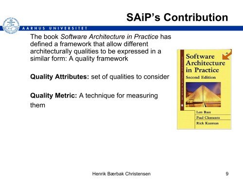 Software Architecture Quality Attributes