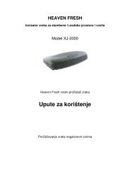 Upute za upotrebu i održavanje Heaven Fresh XJ-2000 (pdf, 451 kB)