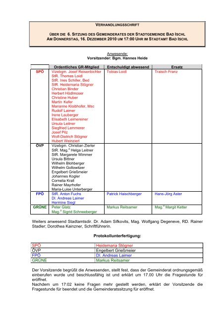 2010-12-16 (266 KB) - .PDF - Stadtgemeinde Bad Ischl - Land ...