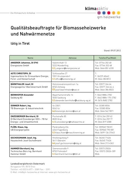 Tirol - qm heizwerke