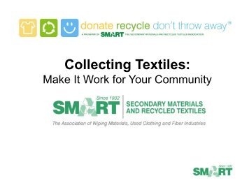 Collecting Textiles: - SMART. Secondary Materials and Recycled ...