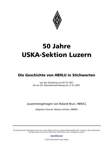 50 Jahre USKA-Sektion Luzern - QRV