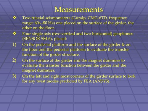 Vibration Studies of the ALBA Prototype Girder - DESY - Ground ...