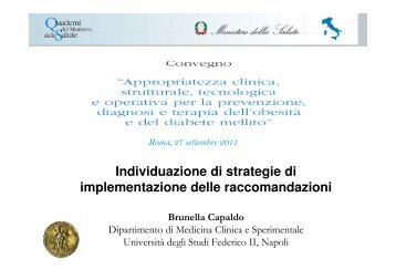 Dott.ssa Brunella Capaldo - Quaderni del Ministero della Salute