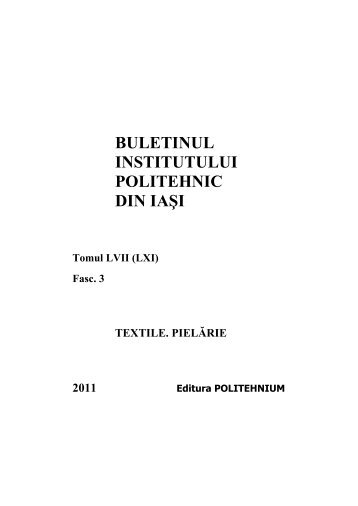 buletinul institutului politehnic din iaÅi - Universitatea TehnicÄ ...