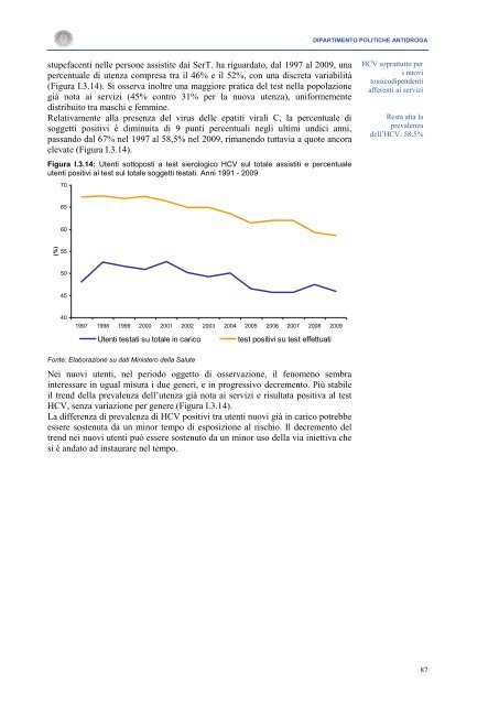 La Relazione 2010 - Dipartimento per le politiche antidroga