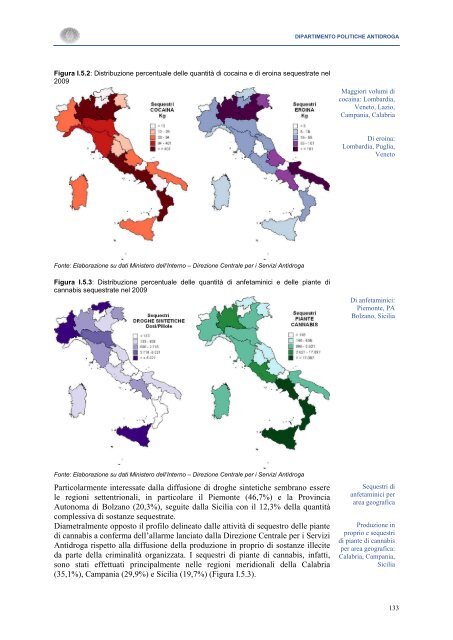 La Relazione 2010 - Dipartimento per le politiche antidroga