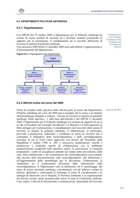 La Relazione 2010 - Dipartimento per le politiche antidroga