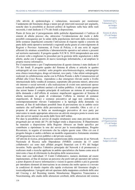 La Relazione 2010 - Dipartimento per le politiche antidroga