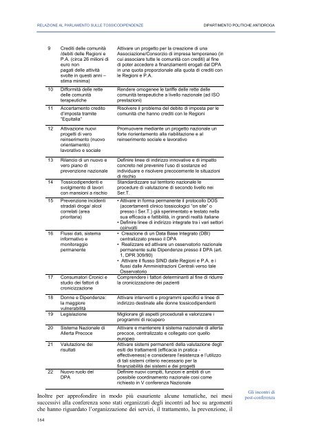 La Relazione 2010 - Dipartimento per le politiche antidroga