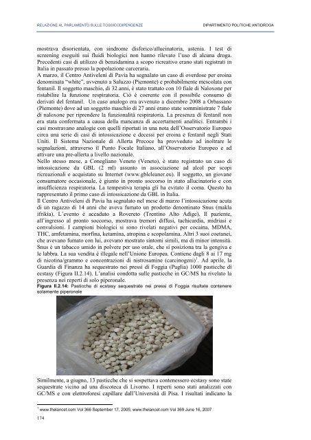 La Relazione 2010 - Dipartimento per le politiche antidroga