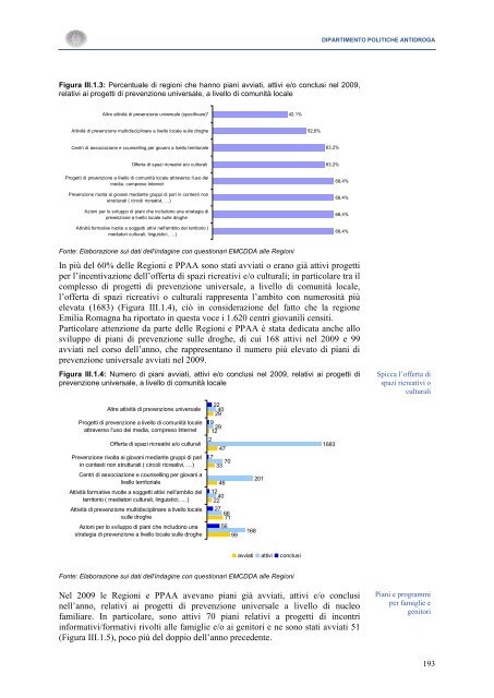 La Relazione 2010 - Dipartimento per le politiche antidroga